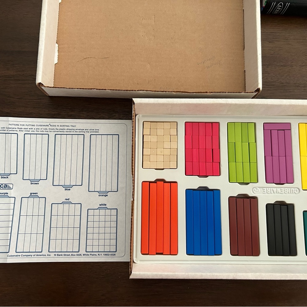 Cuisenaire rods set with learning books